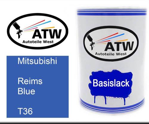 Mitsubishi, Reims Blue, T36: 500ml Lackdose, von ATW Autoteile West.